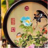 广绣 纯手工刺绣特价/广东潮绣精品粤绣鸡翅木双面绣摆件送礼
